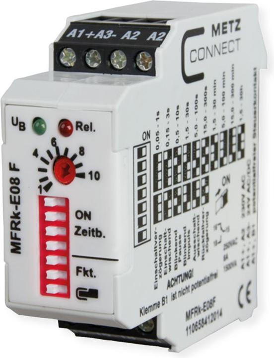 Actual product image Metz Connect MFRk-E08 F. Product color: White. AC input voltage: 230 V, AC output voltage: 250 V.