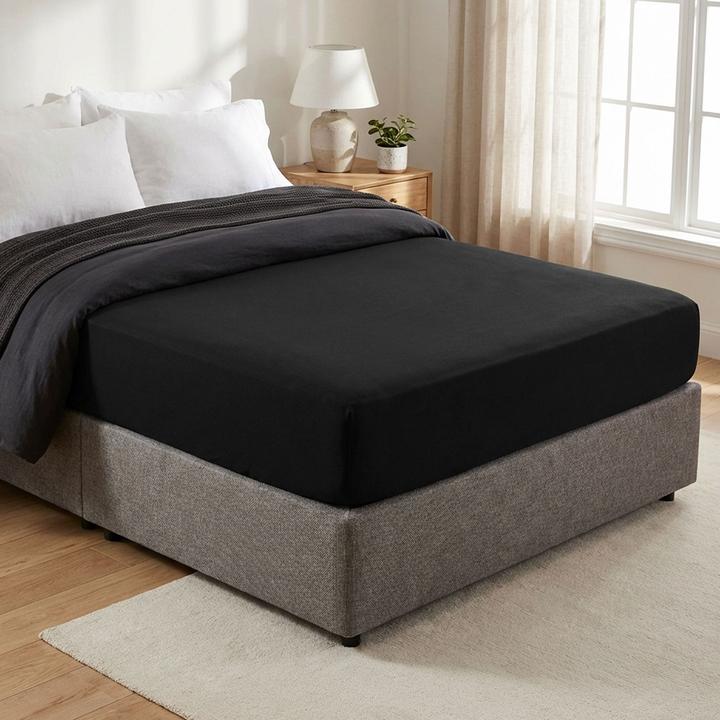 Produktbild Casativo Premium Spannbetttuch für Boxspringbett & Wasserbett - Schwarz, 140-160x220 cm - 190g/m2 (140-160 x 220 cm)