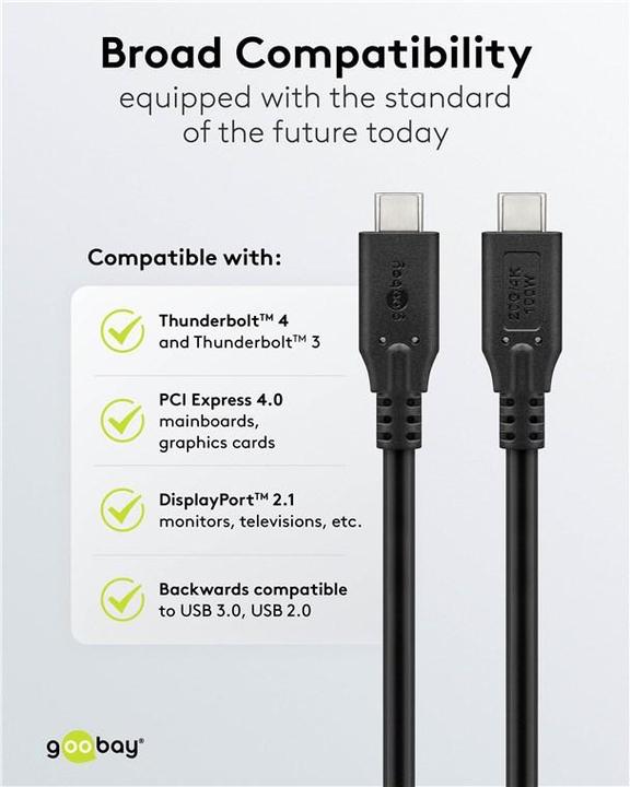 Immagine prodotto Goobay USB Tipo C - USB Tipo C (3 m, USB 4, 100 W)