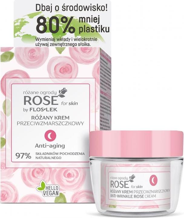 Produktbild Floslek Rose For Skin rose anti-wrinkle night cream 50ml (50 ml)
