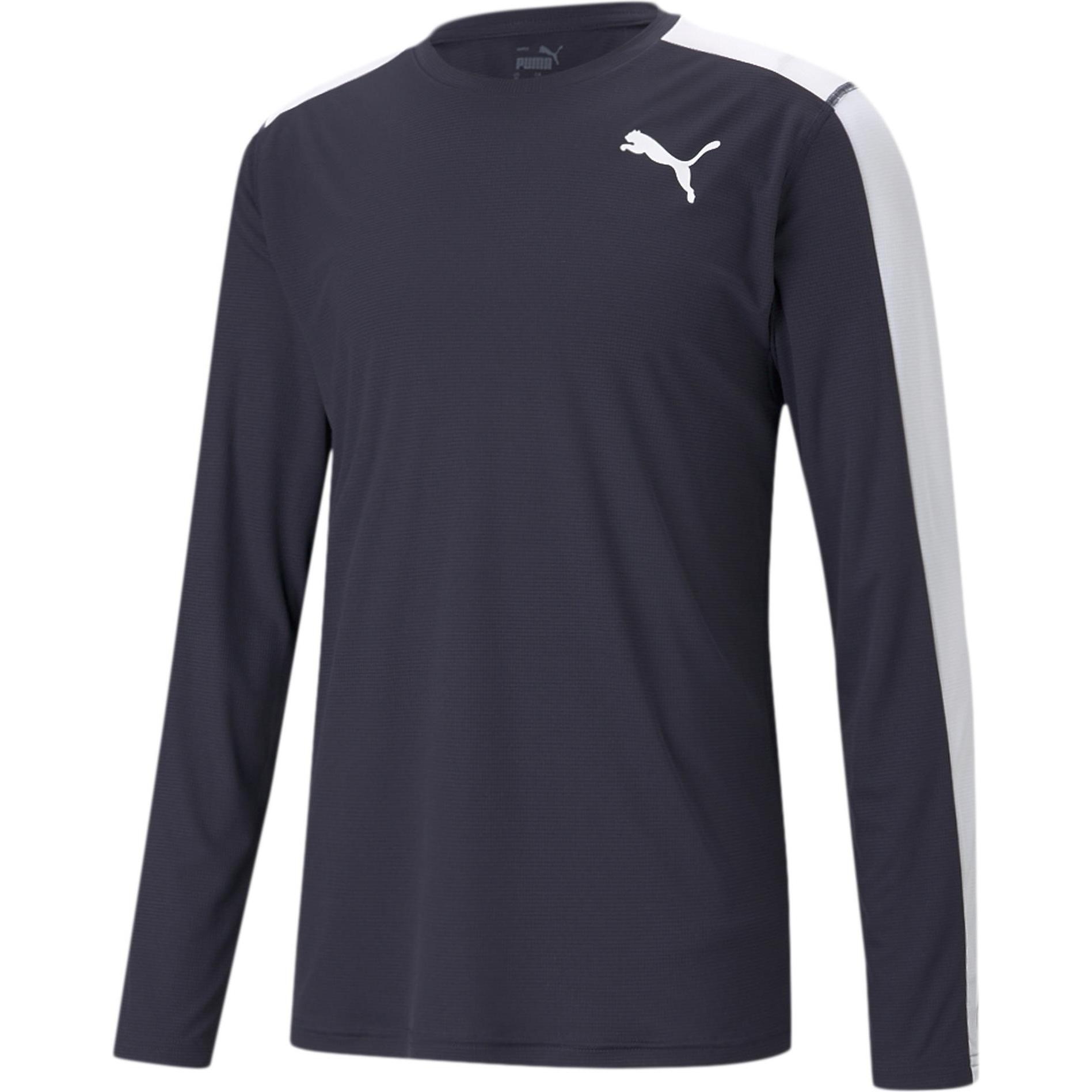 Puma, Herren, Sportshirt, Cross the Line LS-519590 (L), Blau, L