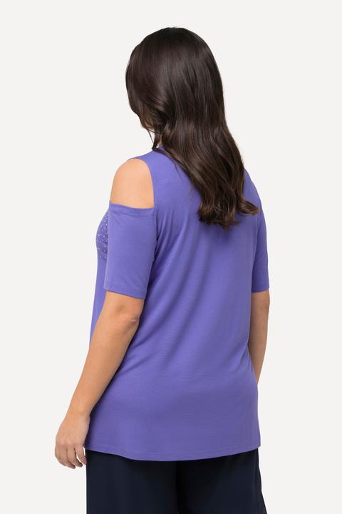 Actual product image Ulla Popken Sparkling Cutout Short Sleeve Tee (46, 48)