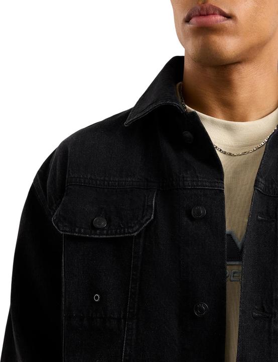 Actual product image AVX Mens Edwards Leather Patch Denim Jacket (S)