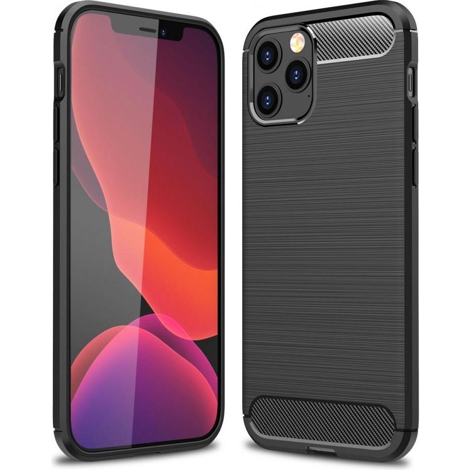 Screenguard Carbon Brushed Case (Apple iPhone 12), Smartphone Hülle, Schwarz