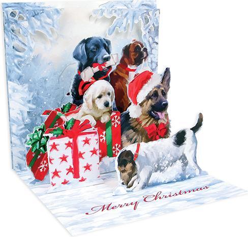 Produktbild Up with paper Weihnachtskarte 3D Pop-Up Card mit Hunde-Motiv