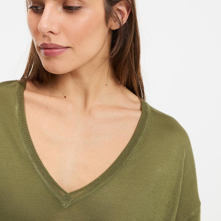 Actual product image La Redoute Collections Pullover mit V-Ausschnitt (S)