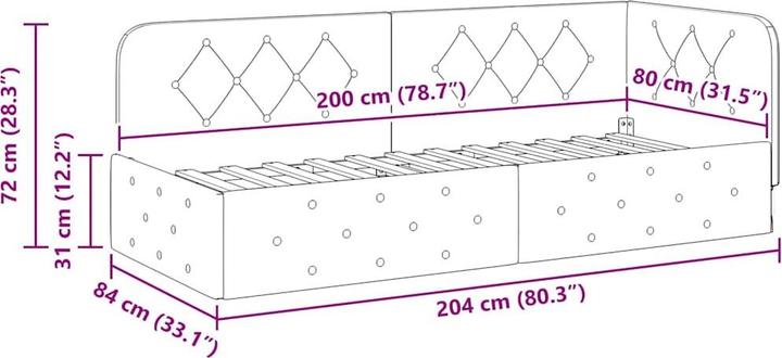 Produktbild vidaXL Eckbettgestell