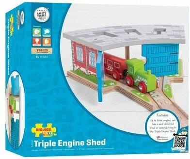 Actual product image Bigjigs Triple Engine Shed