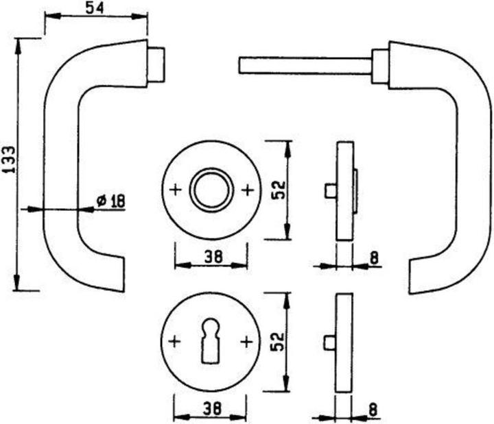Image du produit Hoppe Rosaces de béquilles et de clés 42KV/42KVS (Rosace de porte)