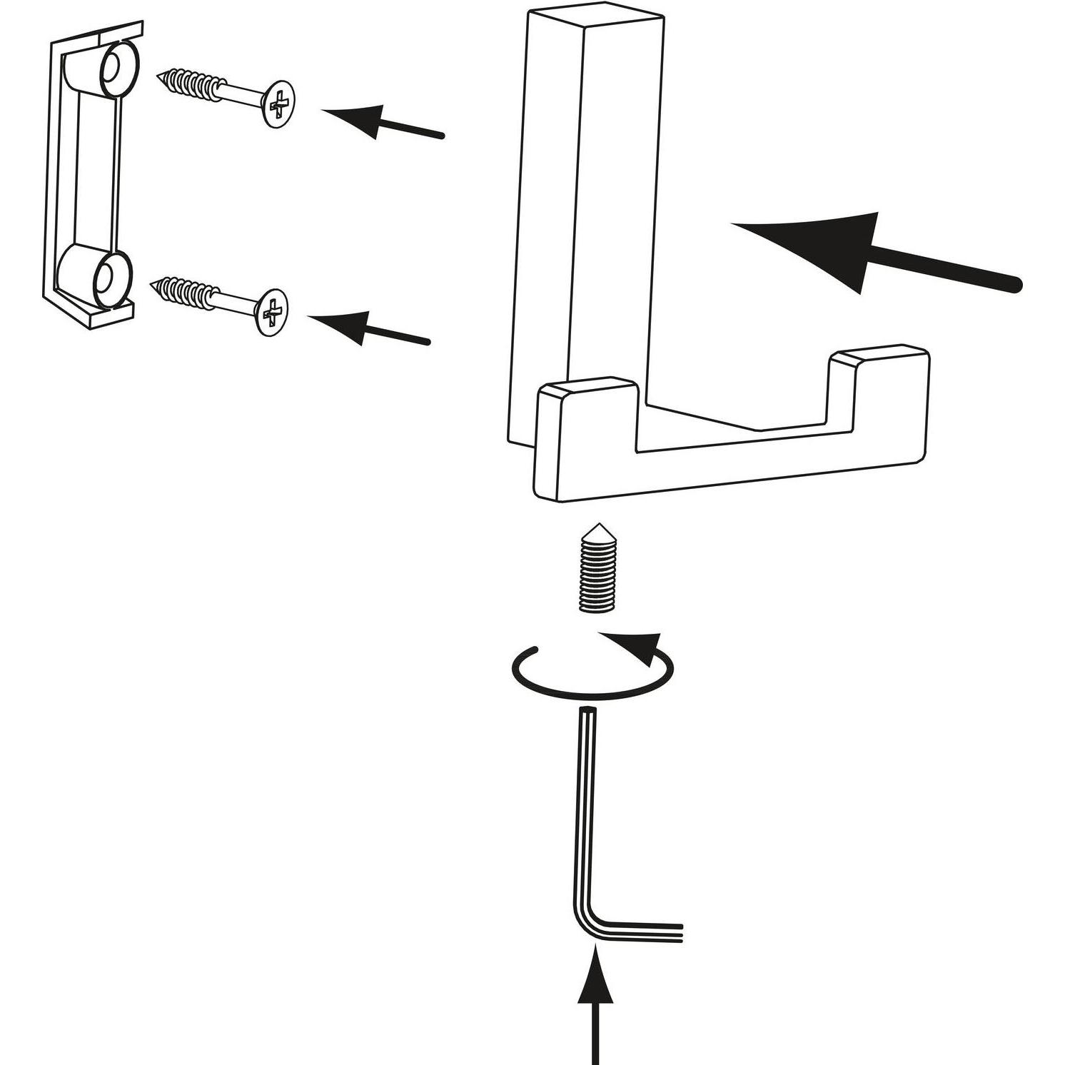 Thumbnail - Siro, Garderobe + Kleiderhaken, Mantelhaken Doradus Garderobenhaken 70x61 mm Haken ZN Messing schwarz gebürstet