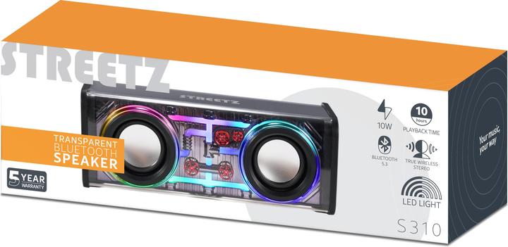 Streetz S310 Transparent Bluetooth Speaker 10W (10 h)