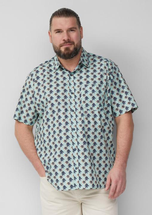 Produktbild S.Oliver Hemd Regular Fit: Gemustertes Kurzarmhemd aus Baumwollstretch (3XL)