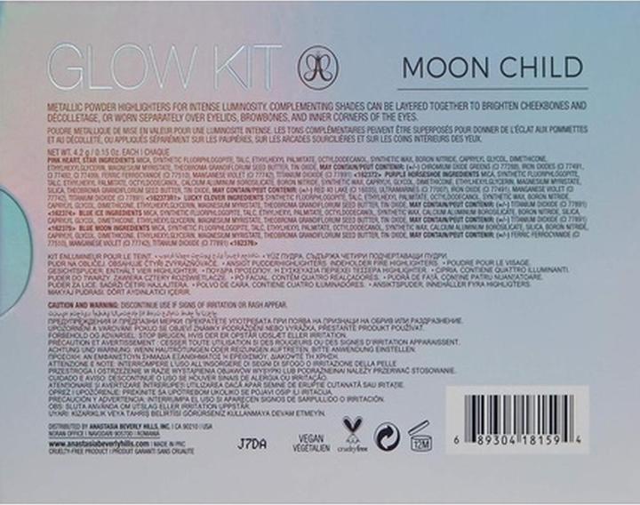 Image du produit Anastasia Beverly Hills Moonchild Glow (La Lune Bleue, Trèfle chanceux, Glace bleue, Fer à cheval violet, Star, Coeur rose, Highlighter, 25.20 g)