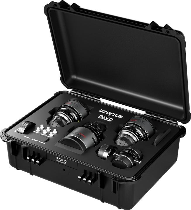 Image du produit Dzofilm Pavo Kit de 3 objectifs anamorphiques 2x (32/55/100mm T2.1/T2.4) pour monture PL/EF (S35) impériale (PL)