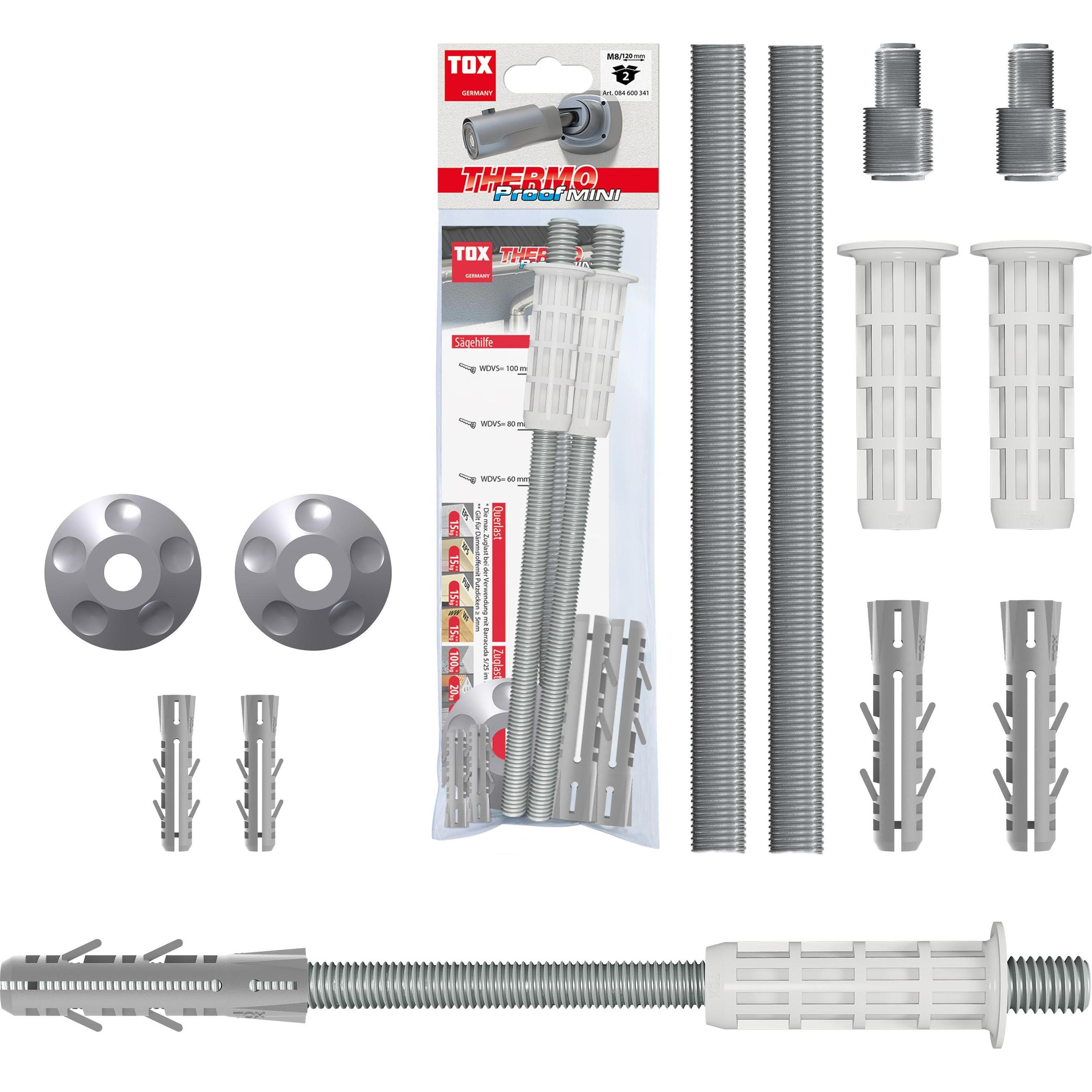 Tox, Tassello, Distanziale di montaggio Thermo Proof Mini M8x120 mm 2 pezzi (2 pz.)