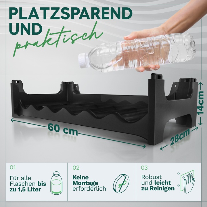 Produktbild Novaliv Flaschenregal für 36 Flaschen | Weinregal grau | Regal aus stabilem Kunststoff, stapelbar