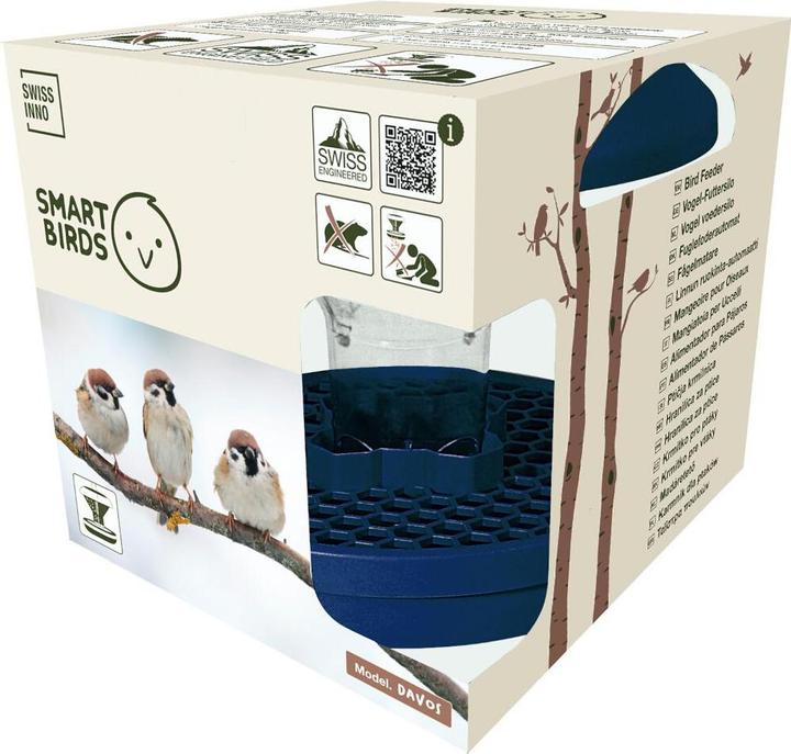 Actual product image Swissinno Vogel-Futtersilo Davos indigo SMART BIRDS