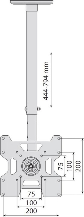 Image du produit Techly Support pour écran LCD - acier - noir - Taille d'écran : 58.4-94 cm (23"-37") (Divers)