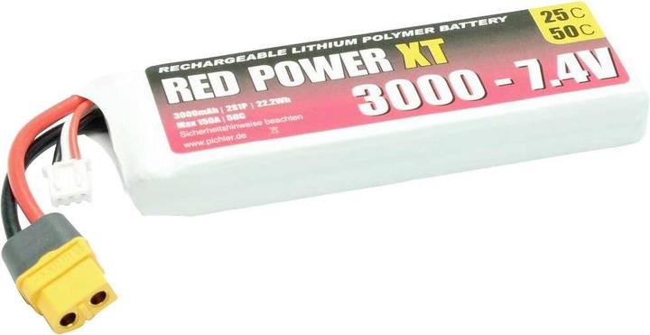 Actual product image Red Power RD XT 3000 S2 - Battery pack, Li-Polymer, 7.4 V, 3000 mAh - Battery - 3,000 mAh (7.40 V, 3000 mAh)