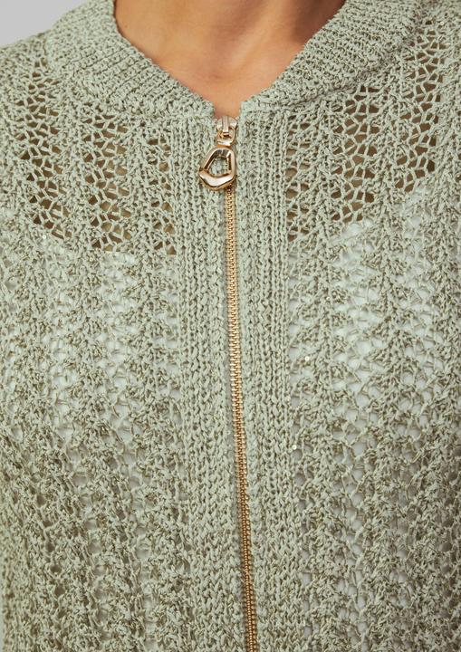 Produktbild S.Oliver Strickjacke Blouson aus Ajourstrick mit Pailletten (S)
