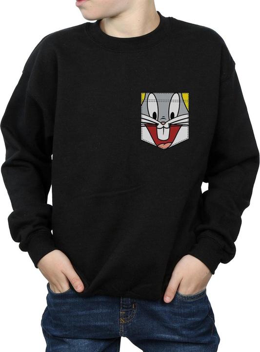 Produktbild Looney Tunes Bugs Bunny Face Faux Pocket Sweatshirt Jungen (152, 158)