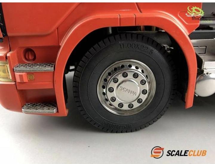 Actual product image ScaleClub 1:14 Rim set front wide 20x round hole stainless steel