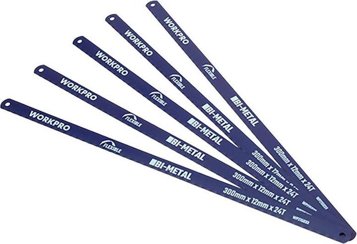 Workpro Bi-metal saw blades, 300 mm, 24 tpi, 5-piece set