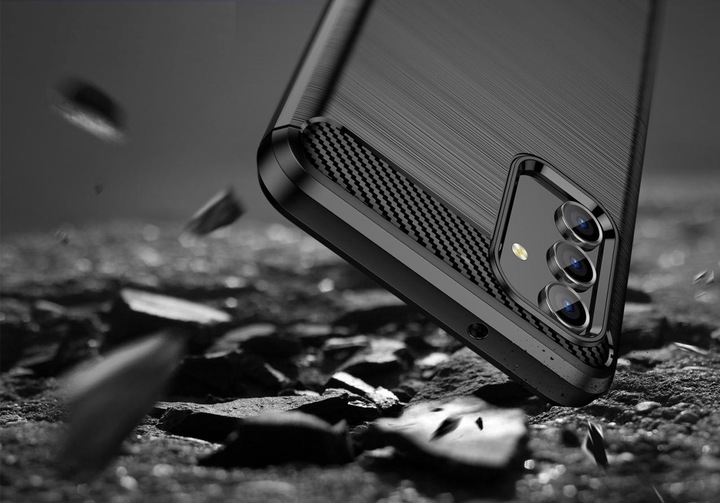 Produktbild Screenguard Samsung Galaxy A04s Hülle Carbon Brushed Soft TPU (Samsung Galaxy A04S)