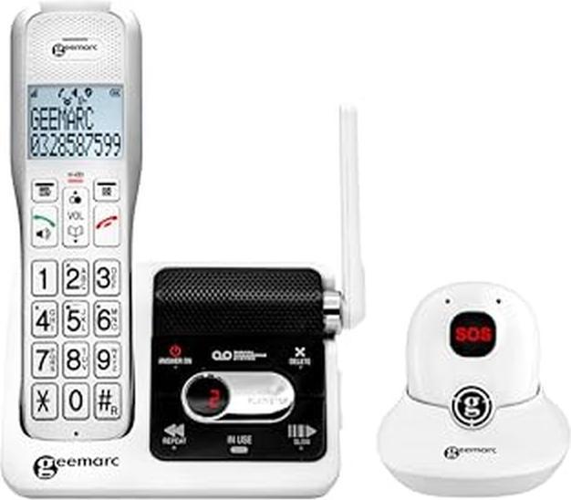 Actual product image Geemarc AMPLIDECT 595 SOS-PRO corded emergency telephone Emergency telephone with emergency DECT pendant
