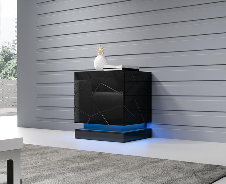 Produktbild Cama QIU Nachttisch 2 Stk. 46x41 5xH53 schwarz glänzend|schwarz glänzend