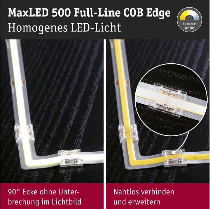 Produktbild Paulmann MaxLED 500 Full-Line COB Stripe Ecke (Weiss, 3 cm, Indoor)