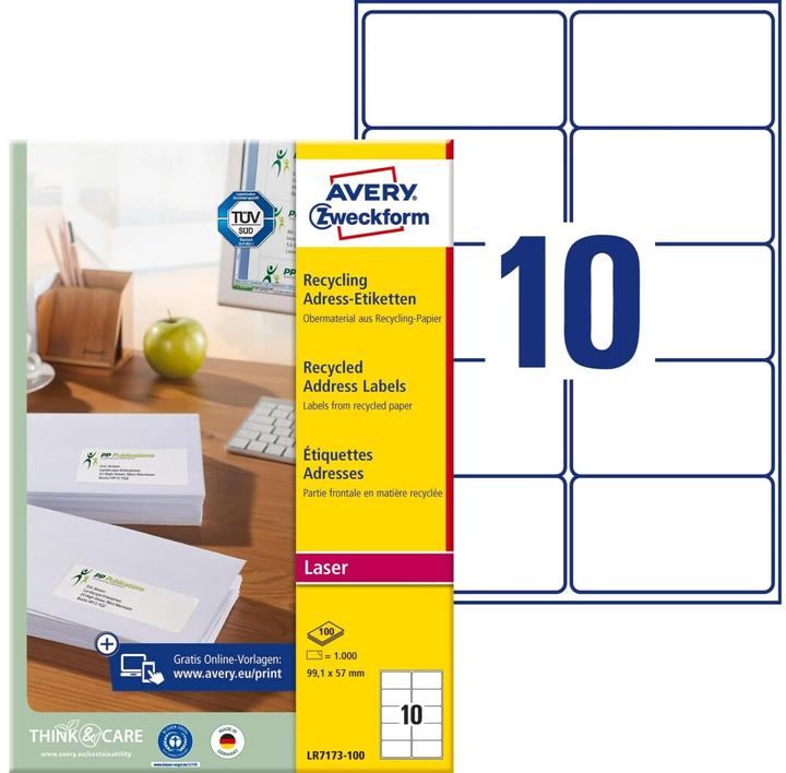 Avery Recycling adresetiketten