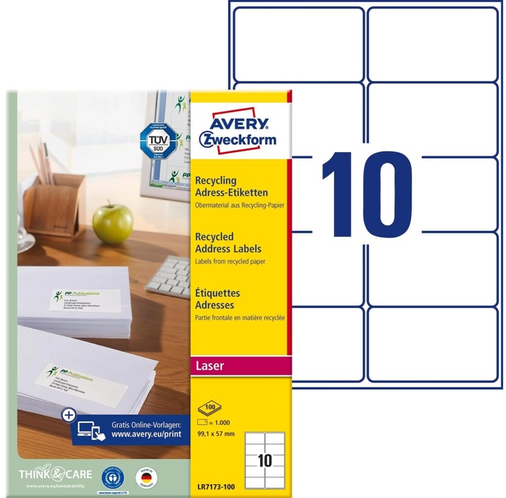 Avery Recycling Adress-Etiketten