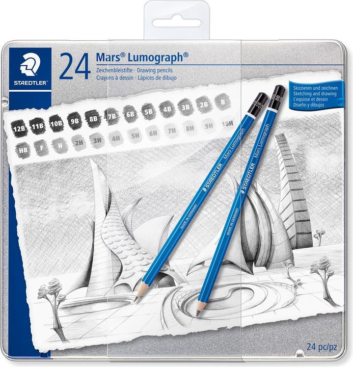 Produktbild Staedtler Mars Lumograph 100 Zeichenbleistifte (2 mm, M, 24x)