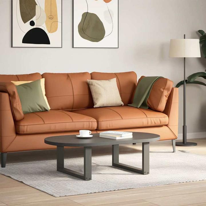 Actual product image VidaXL U-shaped coffee table legs 2 pcs. Anthracite 60x(30-31) cm steel table leg
