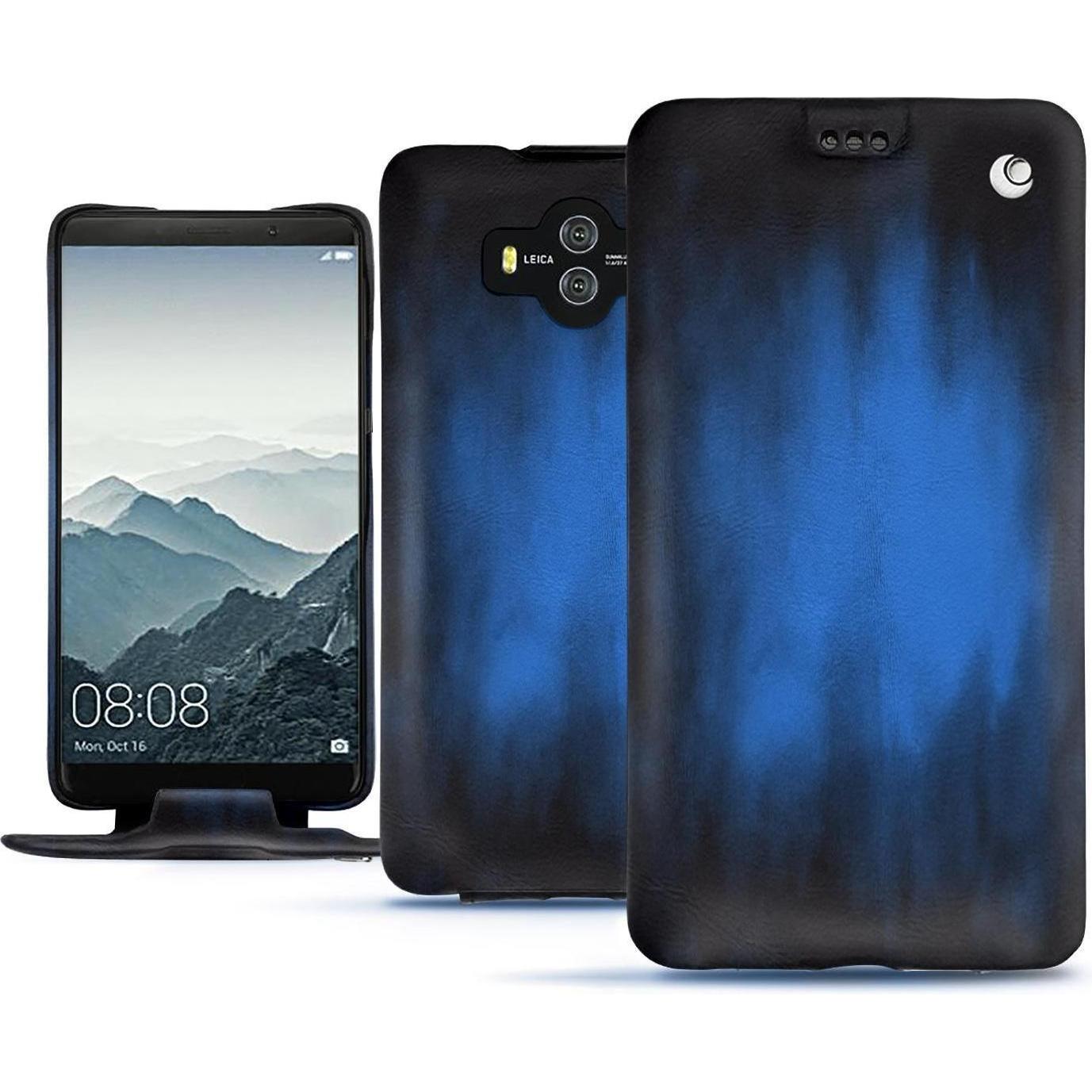 Noreve Lederschutzhülle vertikal (Huawei Mate 10), Smartphone Hülle, Blau
