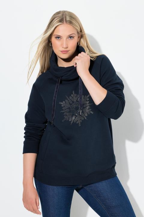 Produktbild Ulla Popken Sweatshirt, Schneeflocke, Stehkragen, Langarm (46)