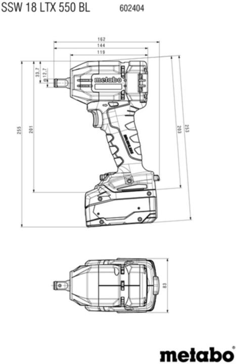Produktbild Metabo SSW 18 LTX 550 BL