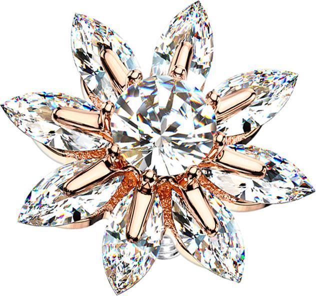 Immagine prodotto Star Piercing Dermal Anchor oro rosa grande fiore di cristallo (Ottone, Acciaio chirurgico 316L)