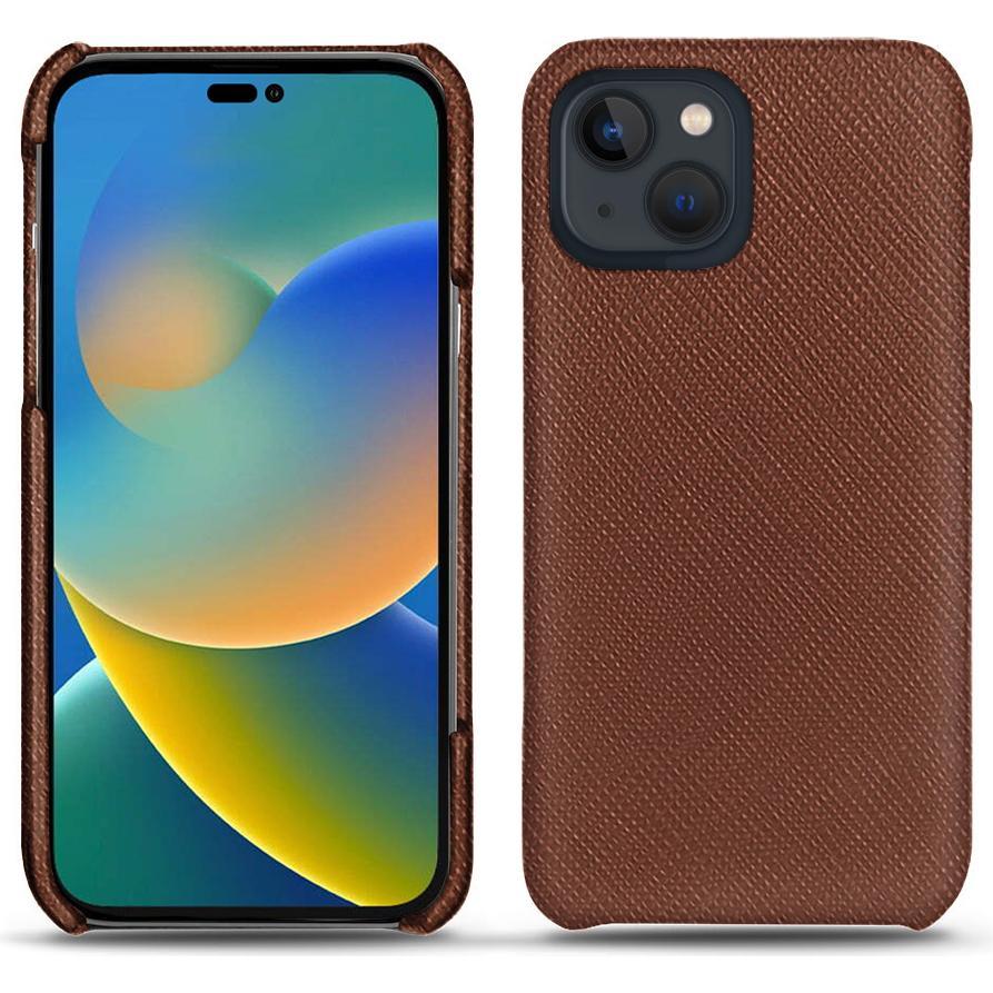 Noreve Lederschutzhülle (Apple iPhone 14), Smartphone Hülle, Braun