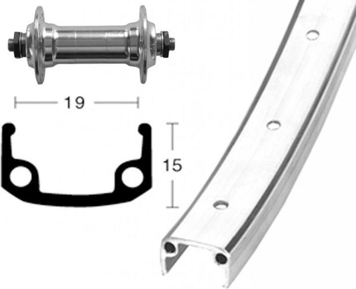 Actual product image Bike-Parts Front wheel 28x1.3/8 alloy hub 36L (Front wheel, 28")