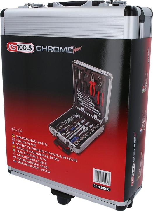 Produktbild KS Tools 1/4"+1/2" CHROMEplus Werkzeug-Satz, 90 Teile, Flank Traction (32 mm, 19 mm, 12 mm, 24 mm, 14 mm, 22 mm, 16 mm, 23 mm, 10  mm, 21 mm, 18 mm, 27 mm, 31 mm, 17 mm, 11 mm, 15 mm, 26 mm, 30 mm, 28 mm, 29 mm, 13 mm, 20 mm, 25 mm)