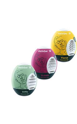 Produktbild Satisfyer Masturbator Egg Set - Riffle, Bubble, Fierce - 3 pcs
