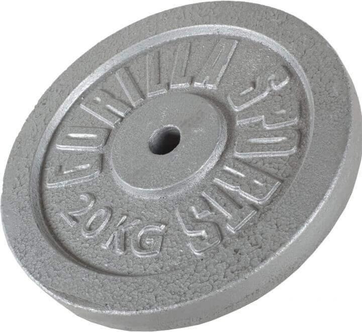 Actual product image Gorilla Sports Weight plate cast silver 0,5-30 KG (1 x 20 kg)