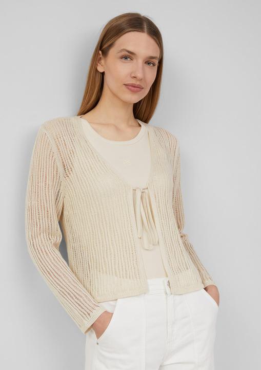 Produktbild S.Oliver Strickjacke Luftiger Cardigan aus Leinenmix mit Ajourmuster (42)