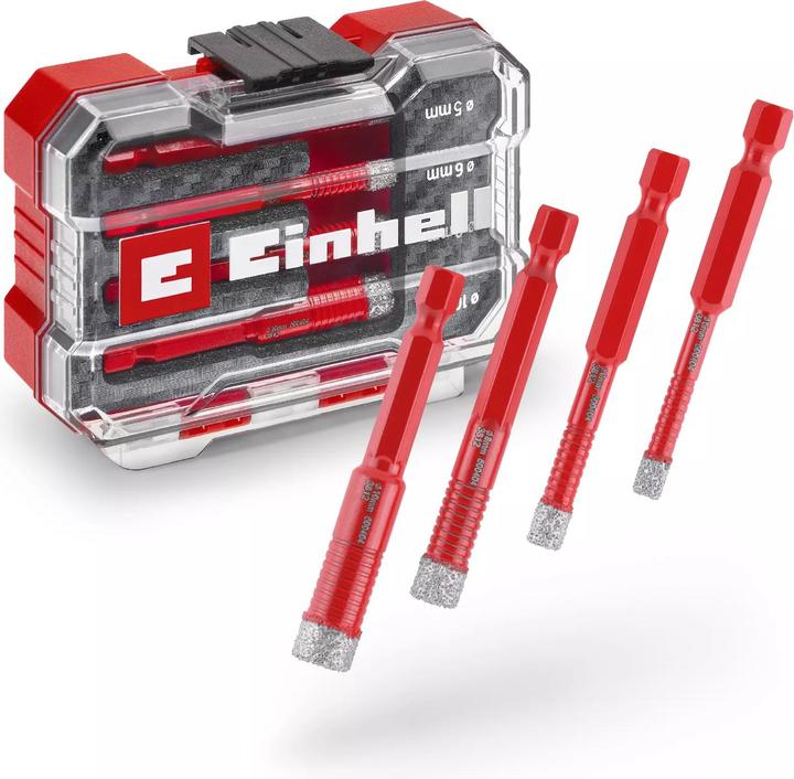Actual product image Einhell Diamond tile drill bit set, 500404, XS case, 4-piece (5-10 millimetres)