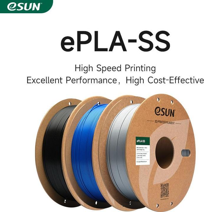 Produktbild eSUN ePLA-SS Silber High Speed Filament 1.75mm 1Kg (PLA, 1.75 mm, 1000 g, Silber)