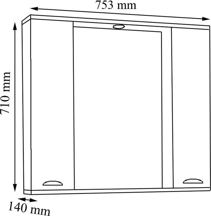 Produktbild VCM Badspiegel Wandspiegel 75 cm Hängespiegel Spiegelschrank Badezimmer Landhaus Drehtür Beleuchtung (75 x 14 x 71 cm)