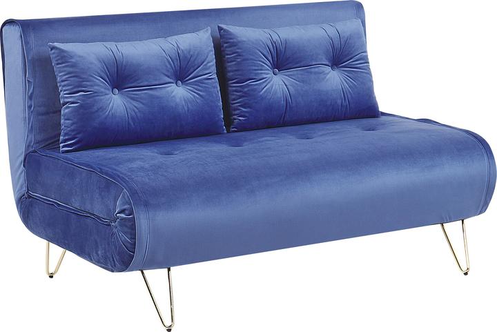 Actual product image Beliani Sofa Set Velvet Fabric Navy Blue 3-Seater VESTFOLD (3-seater)