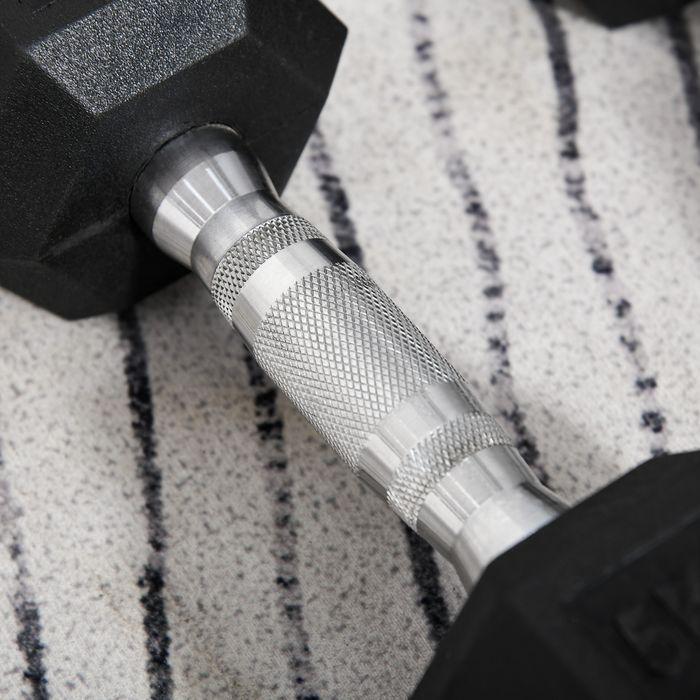 Produktbild Swisshandel24 Hexagon Kurzhanteln 2er Set 2 x 5 KG Gusseisen Hanteln Kurzhantelset Gewichte Metall Gummi schwarz (2 x 5 kg)